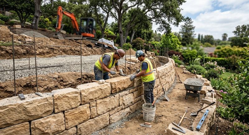 Block Retaining Wall Installation in Napa, CA