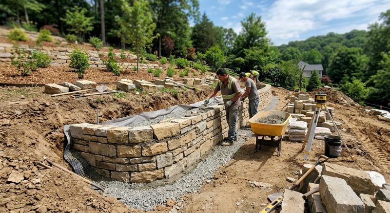 Landscape Wall Construction in Rockwall, TX